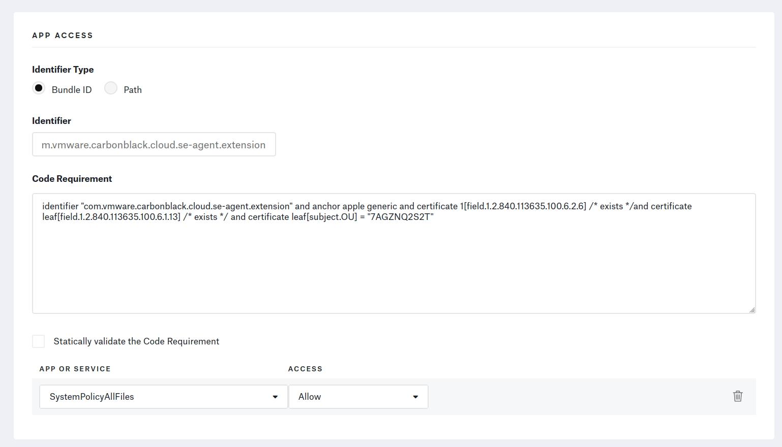 Kandji Privacy Profile for the SE Extension