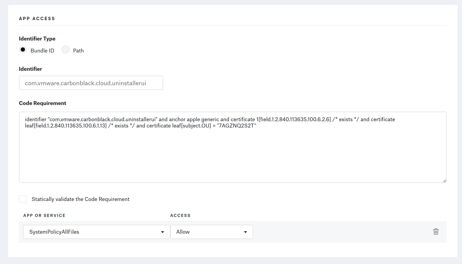 Kandji Privacy Profile for the uninstaller UI